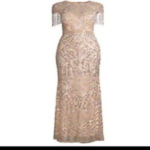 Mac Duggar Sequin Fringe Detail Gown